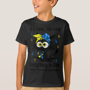 T-shirt Chat t21 de sensibilisation au syndrome de Down mo