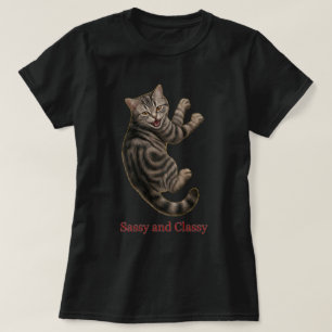 T-shirt Chat Tabby Jouant Sassy Classy Art