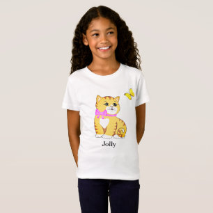 T-shirt chat tabby mignon papillon