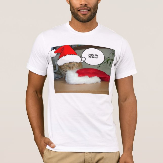 T-shirt Chat Tabby Orange de Noël (Devant)