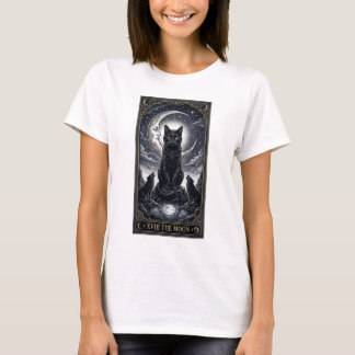 T-shirt Chat Tarot La Carte De La Lune Mystique Chat Hallo