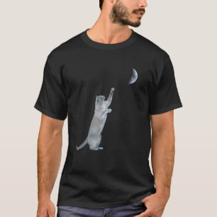 T-shirt Chat Tend La Lune Femme Mignonne S Chat