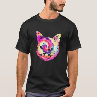 T-shirt Chat Tie Dye Chat Chaton Chat Maman Chat Papa