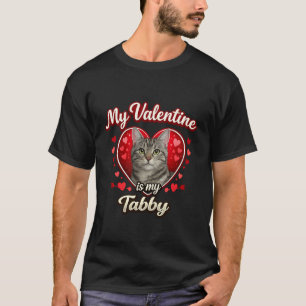 T-shirt Chat tigré gris Saint-Valentin Cœurs Cadeau d'amou