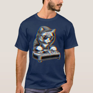 T-shirt Chat Tripant Dj Rave Festival Illusion Optique EDM