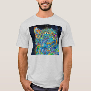 T-shirt Chat Trippy de l'espace