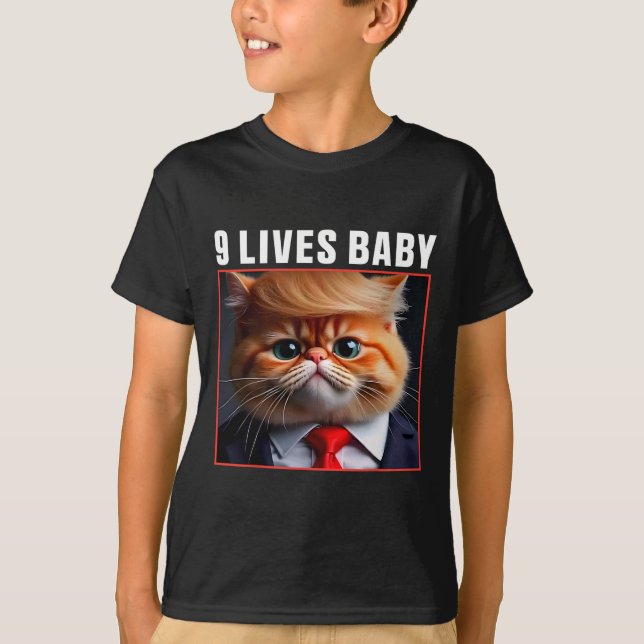 T-shirt Chat Trump 9 Vit Bébé Drôle Vote Pour Trump Chats  (Devant)