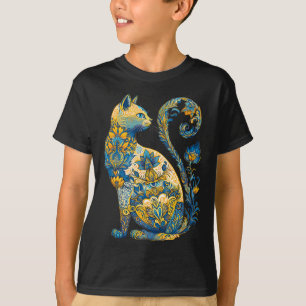 T-shirt Chat ukrainien floral vintage drapeau Ukraine et v