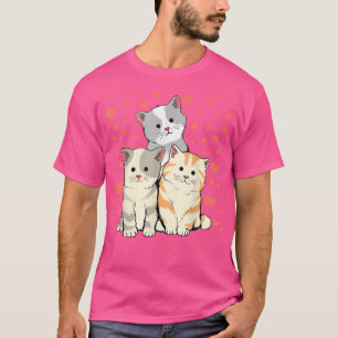 T-shirt Chat Valentine's Day Coeur rouge pour Amoureux des