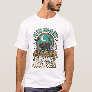T-shirt Chat Vampire d'Halloween Méfait de Minuit