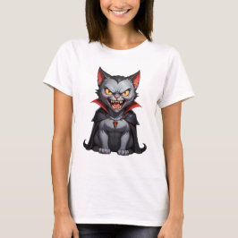 T-shirt chat vampire en colère mignon
