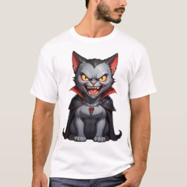 T-shirt chat vampire en colère mignon