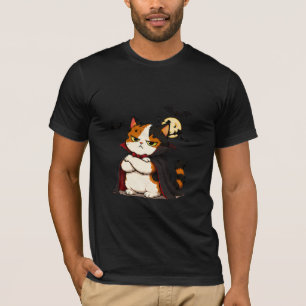 T-shirt Chat Vampire Grincheux Halloween 