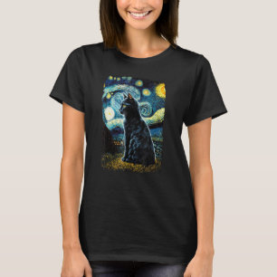 T-shirt chat Van Gogh, Chat Nuit Étoilée, Ca femme
