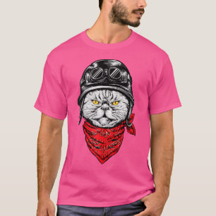 T-shirt Chat Vélo - Motorcycle Chopper Biker Motorbike