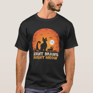 T-shirt Chat veut des cerveaux tout de suite Costume d'Hal