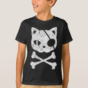 T-shirt Chat vintage Pirate Kitten Halloween Croix du crân