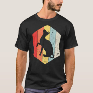T-shirt Chat Vintage Rétro Silhouette de Chat Mignon Année