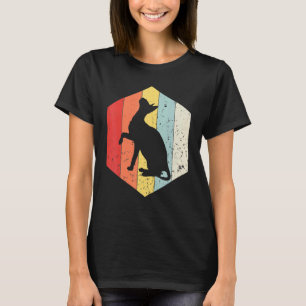 T-shirt Chat Vintage Rétro Silhouette de Chat Mignon Année