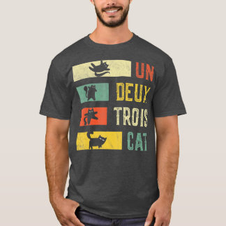 T-shirt Chat vintage rétro Un Deux Trois Cat Funny Chat Lo