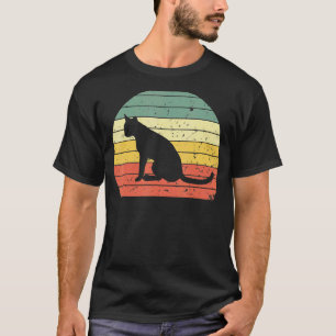 T-shirt Chat Vintage Silhouette de Chat Rétro Animal 70s