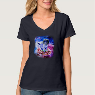 T-shirt Chat Voler Une Astronaute De Pizza Funny Kitten Sp