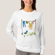 Chat Whimsical sur une ligne de linge