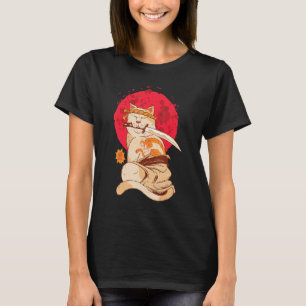 T-shirt Chat Yakuza Épée Japonaise de Samouraï Katana Japo