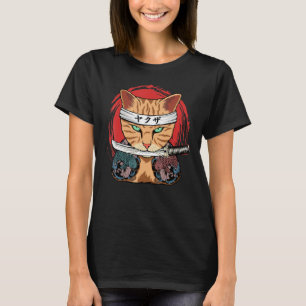 T-shirt Chat Yakuza Épée Japonaise de Samouraï Katana Japo
