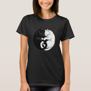 T-shirt Chat Yin et Yang noir et blanc