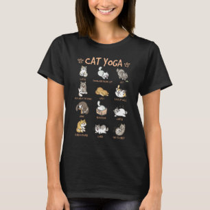 T-shirt Chat Yoga Poses Chats Pratiquer Mindfulness Médita
