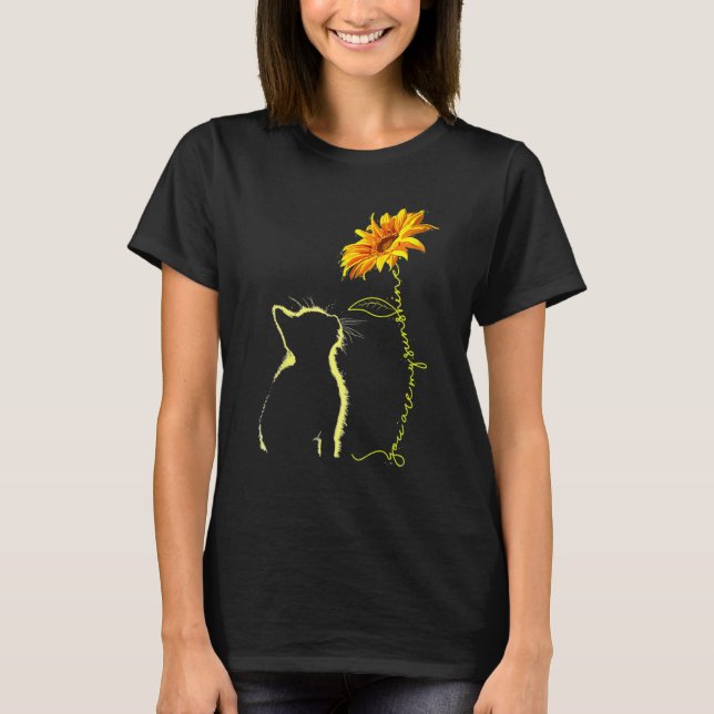 T-shirt Chat You Are My Sunshines Sunflower Pet Secours (Devant)