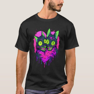 T-shirt Chat Zombie Valentine Coeur Halloween Coup de jume