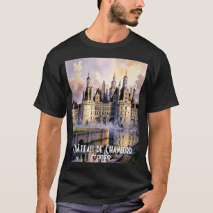 T-shirt Château aquarelle rétro voyage Loire France person