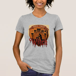 T-shirt Château de sorcière Chaudron Hibou Chauves-souris_