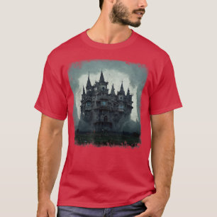 T-shirt Château D'Halloween En Pleins Jours Horreur Hantée