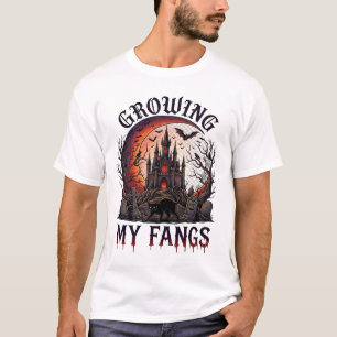 T-shirt Château Hanté Halloween Crocs de Chat Noir M