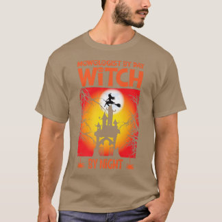 T-shirt Château hanté sorcière Halloween effrayant pour fe
