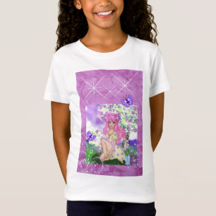 T-Shirt Châteler les filles Chemise avec PInk Haired Jeune