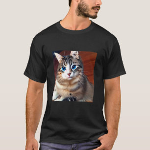 T-shirt Chaton au Yeux Bleus Adorable & Mignon Félin