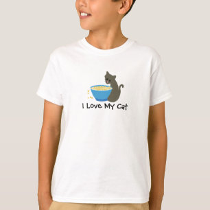 T-shirt Chaton avec bol de nourriture