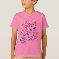 Chaton avec des coeurs et des remous