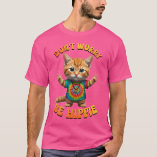 T-shirt Chaton chat félin hippie paisible Boho