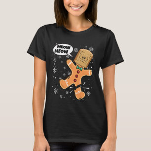 T-shirt Chaton de Noël Drôle de Façon Miaou Homme en Pain