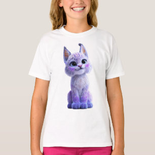 T-shirt Chaton Lynx Magique Violet Enfants