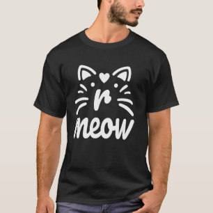 T-shirt chaton miaou monogramme initiales lettre r visage