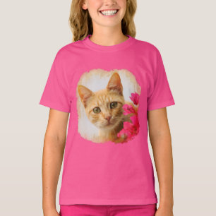 T-shirt Chaton mignon de chat de gingembre vous observant