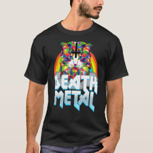 T-shirt Chaton Mignon Death Metal Arc-en-Ciel à l'Envers C