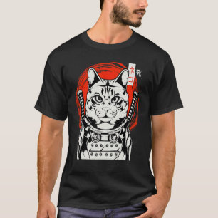 T-shirt Chaton Ninja Bushido Samouraï Japonais Katana S