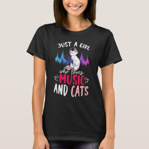 T-shirt Chaton Note De Musique Clé Musicien Chat